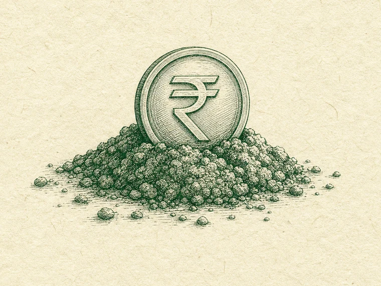 मातीत रुजलेलं रुपयाचं नाणं